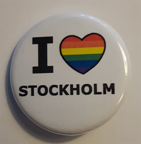 Button 32mm: I Rainbow Heart Stockholm