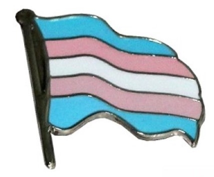 Trans Pride Wavy Flag Label Pin