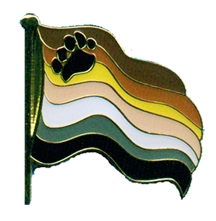 Pin: Waving Bear Pride Flag